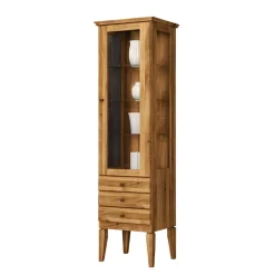 Clearance Wohnen Hohe Vitrine Masdamos aus Wildeiche Massivholz