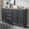 Outlet Wohnen Hohes Sideboard in Dunkelgrau & Eiche - Joe