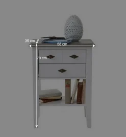 Discount Wohnen Holz Kommode Mirandesca in Weiß Grau
