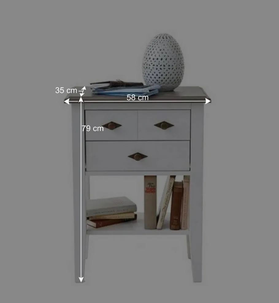 Discount Wohnen Holz Kommode Mirandesca in Weiß Grau