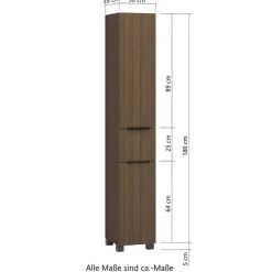 Wohnen Holz Look Badezimmermöbel Set - Ucaida (vierteilig)