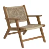 Hot Wohnen Holz Sessel mit Kordel Geflecht in Beige - Rave