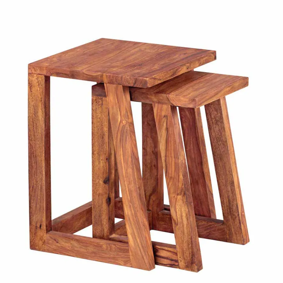 Best Wohnen Holz Tische Set Hoslo ineinander schiebbar (zweiteilig)