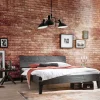 Discount Wohnen Holzbett aus Akazie in Grau Antik Finish - Jasefiana