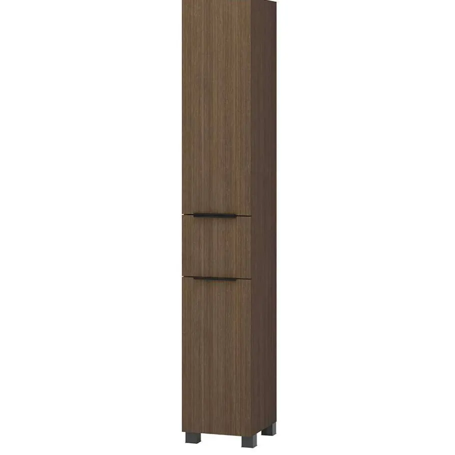 Best Wohnen Holzdekor Badeinrichtung in Eiche Dunkel - Ucaida (vierteilig)