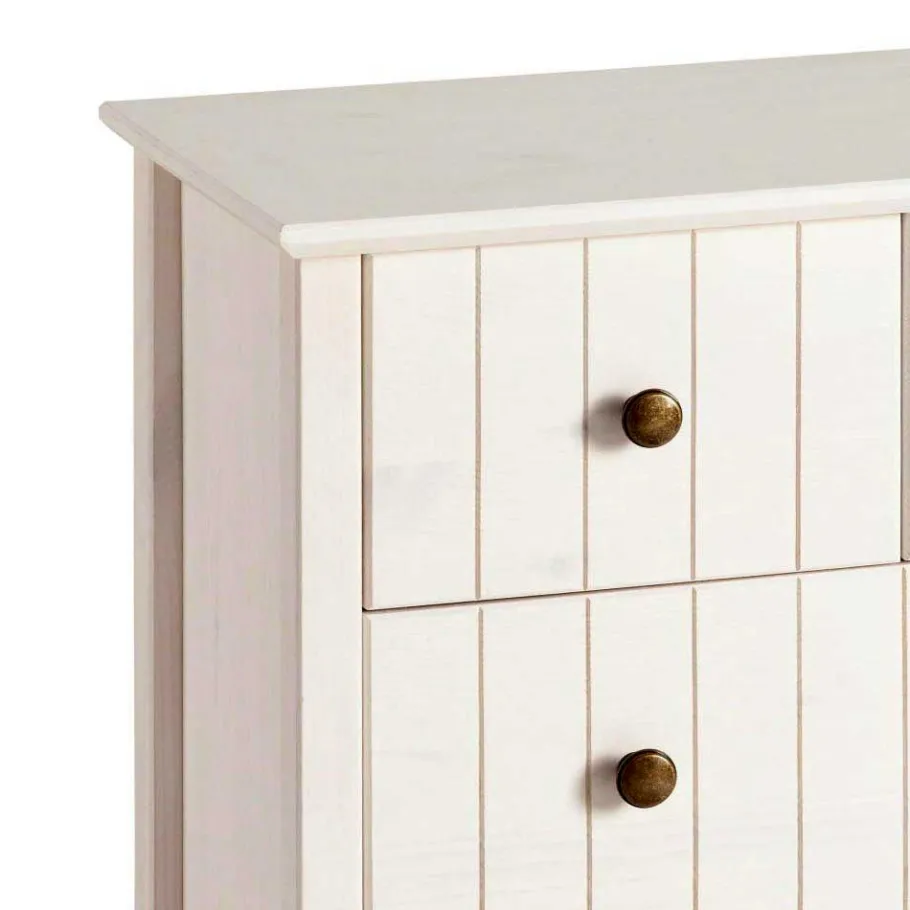 Outlet Wohnen Holzkommode in Weiß gewachst - Cilao