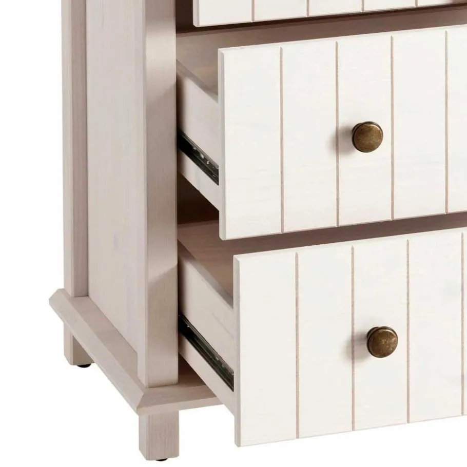 Outlet Wohnen Holzkommode in Weiß gewachst - Cilao