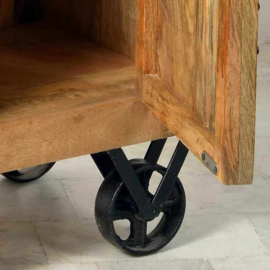 Hot Wohnen Holzkommode Indri auf Rollen