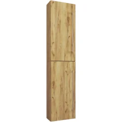 Best Wohnen Holzlook Bad mit Doppel-Waschtisch - Ursela (vierteilig)
