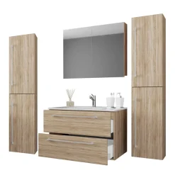 Online Wohnen Holznachbildung Badezimmer Möbel - Caleena (vierteilig)