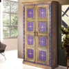 Outlet Wohnen Holzschrank mit farbstarken Ornamentmustern - Ammie