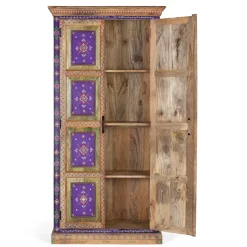 Outlet Wohnen Holzschrank mit farbstarken Ornamentmustern - Ammie