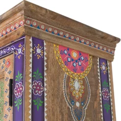 Outlet Wohnen Holzschrank mit farbstarken Ornamentmustern - Ammie