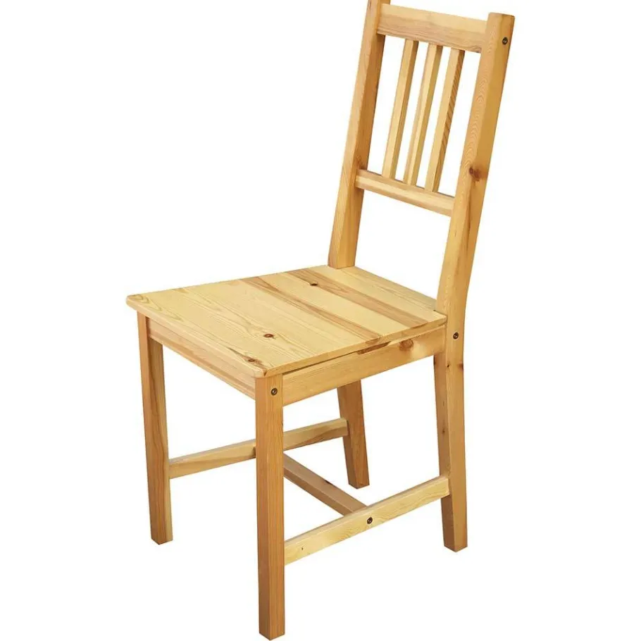 Outlet Wohnen Holzstühle aus Massivholz Kiefer - Memphis (2er Set)