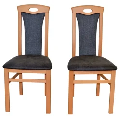 Discount Wohnen Holzstühle in Buche & Anthrazit - Moyico (2er Set)