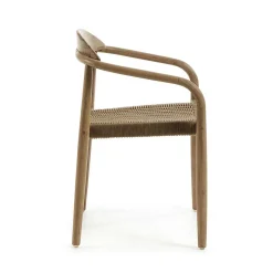 Sale Wohnen Holzstuhl mit geflochtenem Sitz Cinco aus Kordel Beige (4er Set)