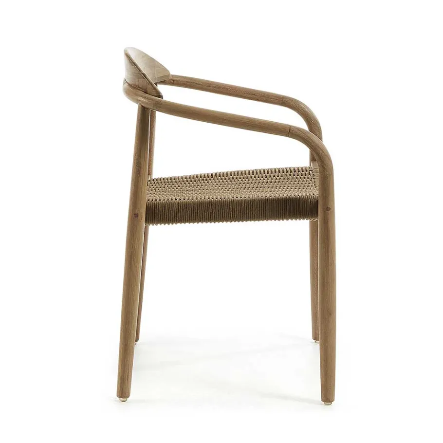 Sale Wohnen Holzstuhl mit geflochtenem Sitz Cinco aus Kordel Beige (4er Set)