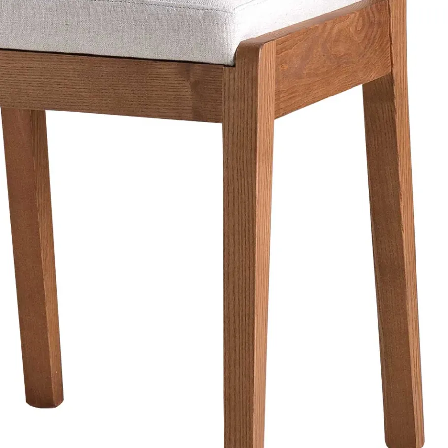 Best Wohnen Holzstuhl mit Sitzpolster in Creme Stoff - Altagracia