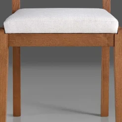 Best Wohnen Holzstuhl mit Sitzpolster in Creme Stoff - Altagracia