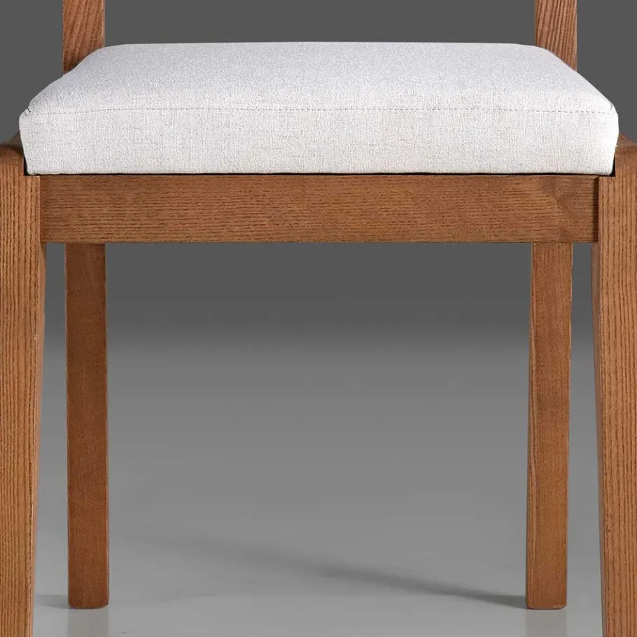 Best Wohnen Holzstuhl mit Sitzpolster in Creme Stoff - Altagracia