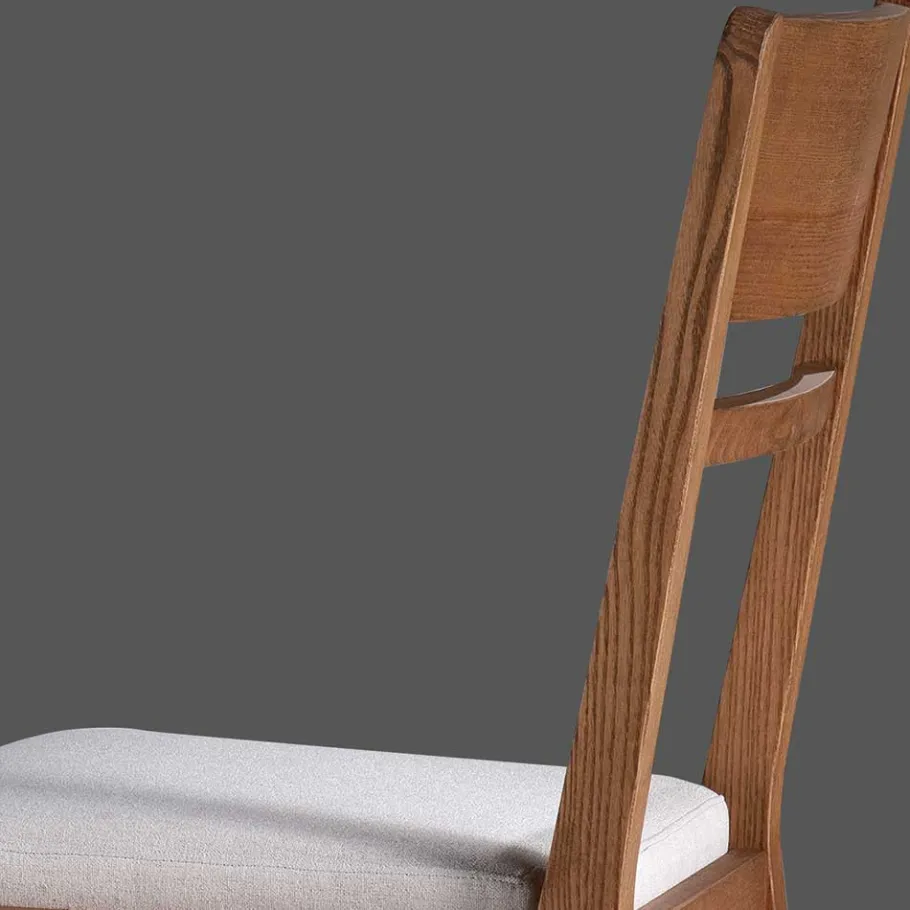 Best Wohnen Holzstuhl mit Sitzpolster in Creme Stoff - Altagracia