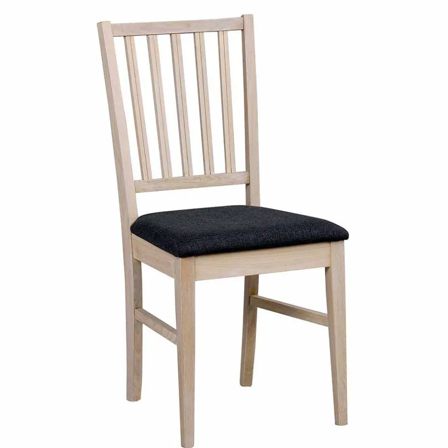 Best Wohnen Holzstuhl mit Stoffsitz Grau - Pessoa (2er Set)