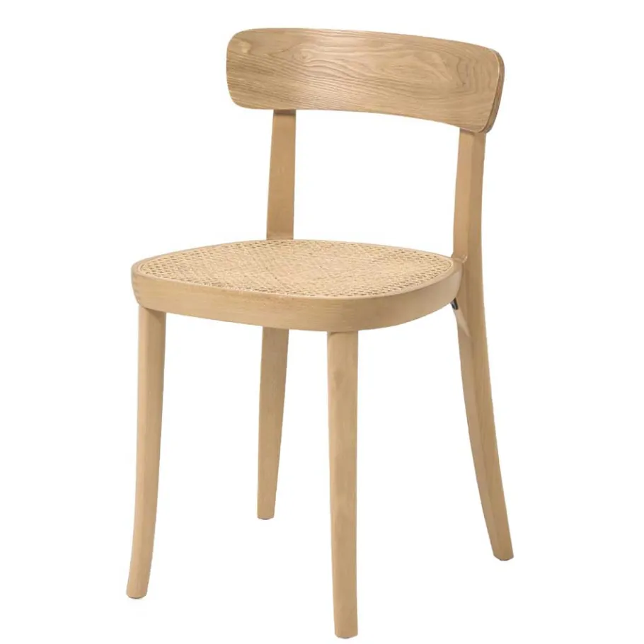 New Wohnen Holzstuhl mit Wiener Geflecht Sitz - Wheel (2er Set)