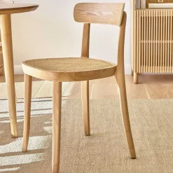 New Wohnen Holzstuhl mit Wiener Geflecht Sitz - Wheel (2er Set)