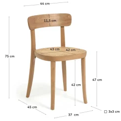 New Wohnen Holzstuhl mit Wiener Geflecht Sitz - Wheel (2er Set)