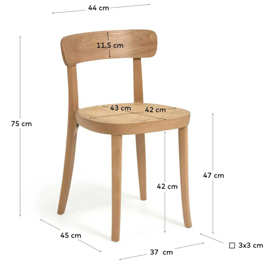 New Wohnen Holzstuhl mit Wiener Geflecht Sitz - Wheel (2er Set)