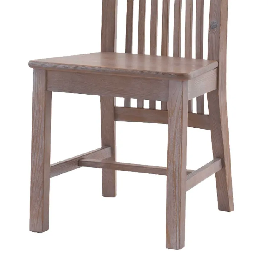 New Wohnen Holzstuhl Set Reverson in Grau Kiefer massiv (2er Set)