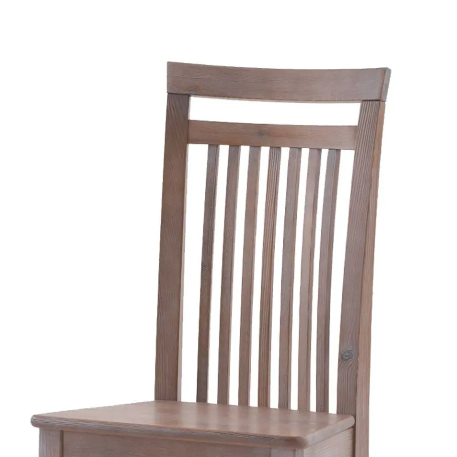 New Wohnen Holzstuhl Set Reverson in Grau Kiefer massiv (2er Set)