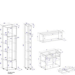 Sale Wohnen Home Office Kombination Set - Ahilav (vierteilig)
