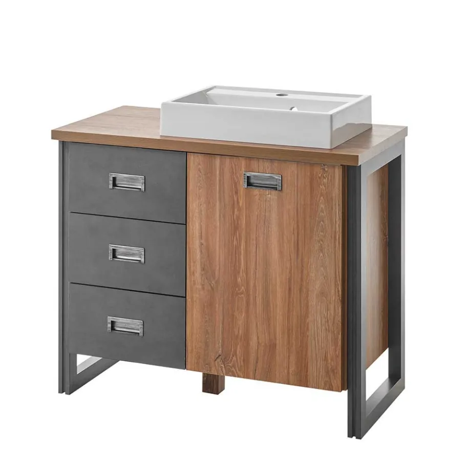 Wohnen Industrial Bad Waschplatz mit Spiegel - Forawas (zweiteilig)
