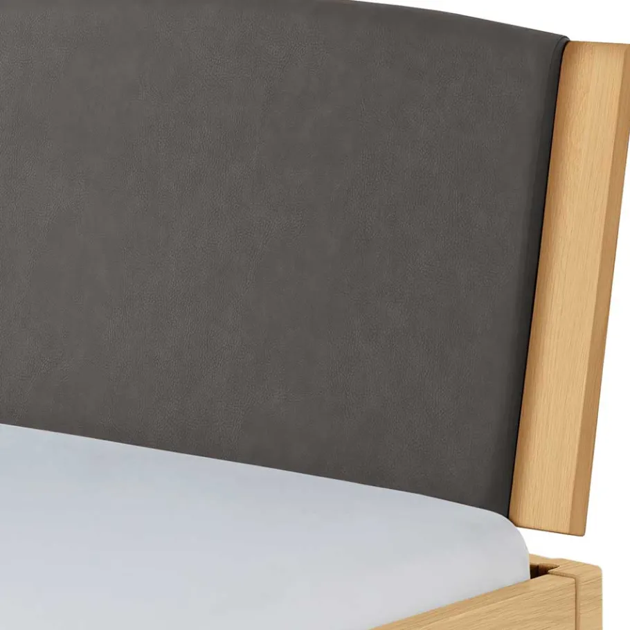 Online Wohnen Industrial Bett aus heller Eiche - Ezianas