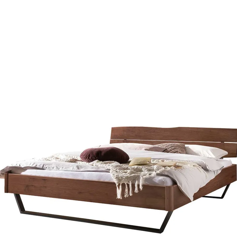 Best Wohnen Industrial Bett aus Nussbaum massiv - Bluesa