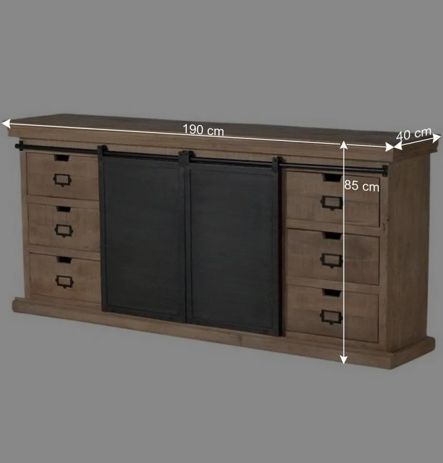 Online Wohnen Industrial Chic Sideboard mit Schiebetüren - Jantonia