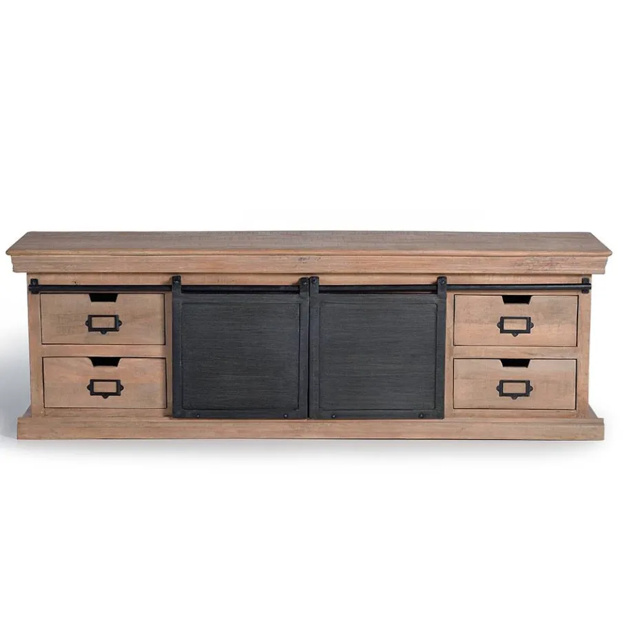Online Wohnen Industrial Chic TV Lowboard mit Schiebetüren - Jantonia