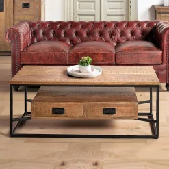 Outlet Wohnen Industrial Couchtisch mit Stauraum und Ablage - Olmidava