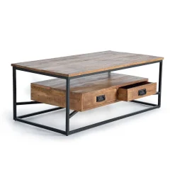 Outlet Wohnen Industrial Couchtisch mit Stauraum und Ablage - Olmidava