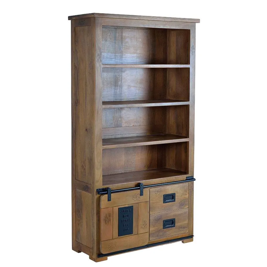 Online Wohnen Industrial Design Bücherregal aus Mangoholz - Semian