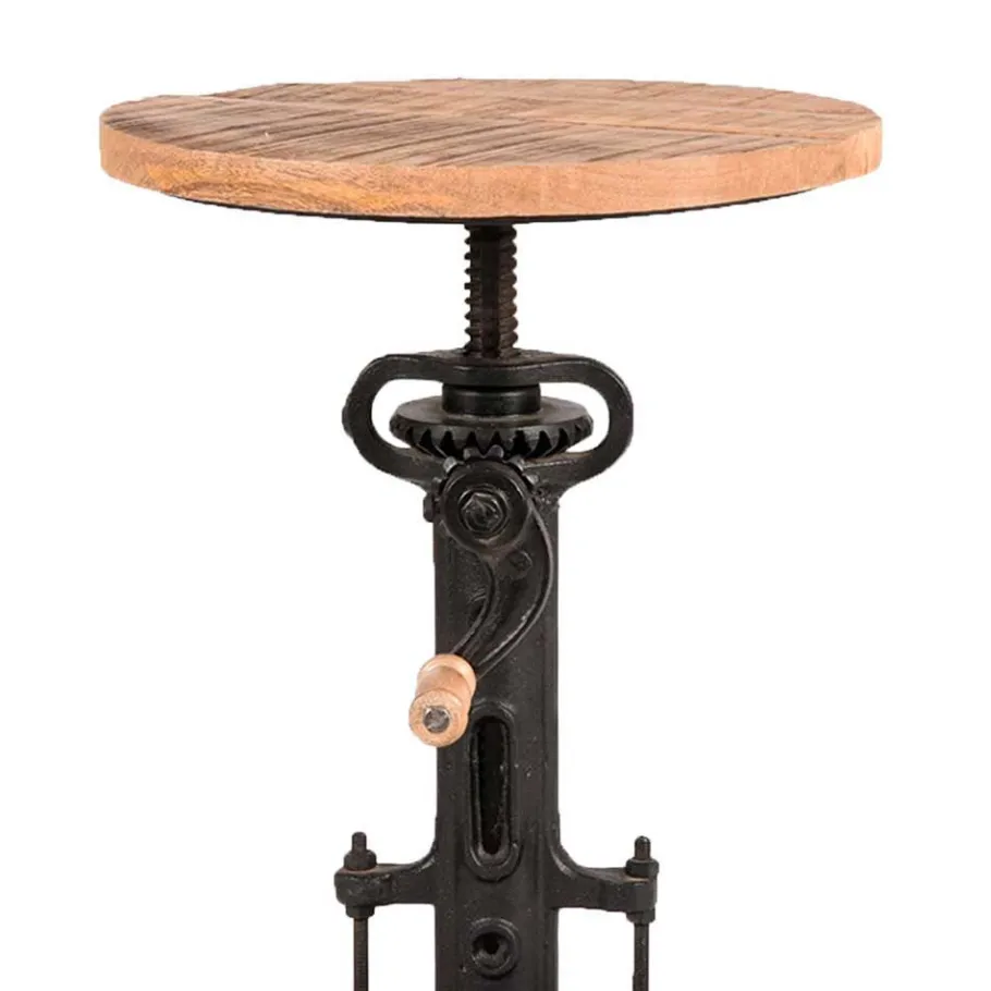 Hot Wohnen Industrial Design Hocker mit Kurbel höhenverstellbar - Sevila