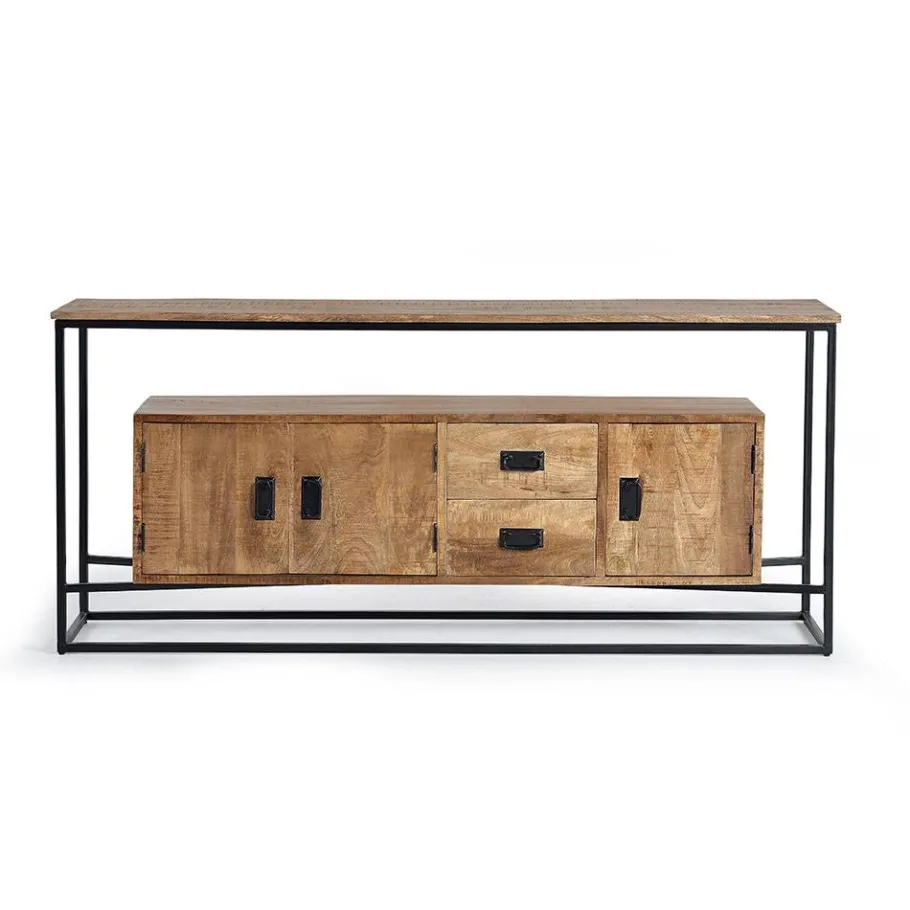 Online Wohnen Industrial Design Sideboard aus Massivholz - Olmidava