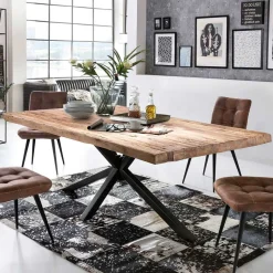 Sale Wohnen Industrial Esstisch aus recyceltem Teakholz - Doan