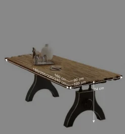 Discount Wohnen Industrial Esstisch mit Teak Altholzplatte - Banyo