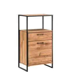 Clearance Wohnen Industrial Highboard aus Wildeiche und Stahl - Ingbo