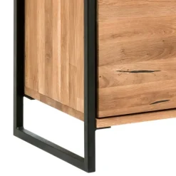Clearance Wohnen Industrial Highboard aus Wildeiche und Stahl - Ingbo