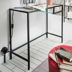 Outlet Wohnen Industrial Konsolentisch aus Glas - Adecias