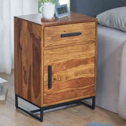 Best Wohnen Industrial Nachtschrank mit Schublade und Tür - Vacca
