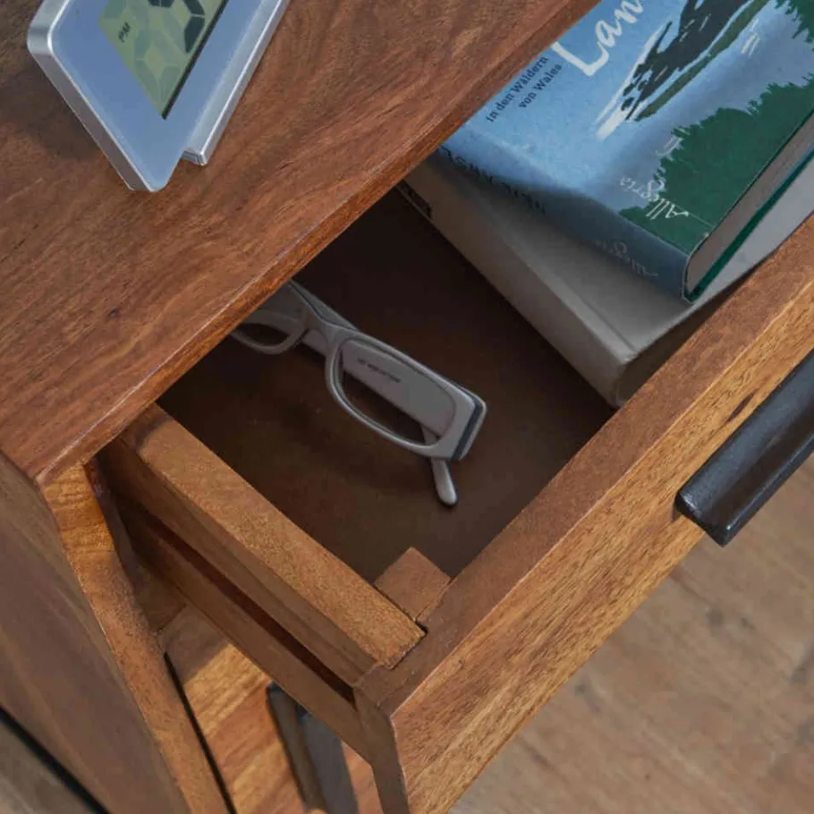 Best Wohnen Industrial Nachtschrank mit Schublade und Tür - Vacca